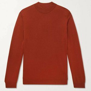 NWOT XXL NN07 Men's Martin 6328 Mock Neck Wool Sweater in Orange $175